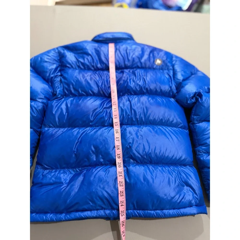 Marmot Puffer Jacket Mens S Blue Down Insulated Quilted Full Zip Outdoor